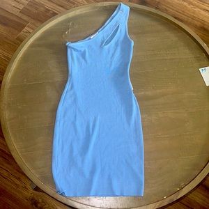 Baby blue off the shoulder dressNEVER WORN still has the tag